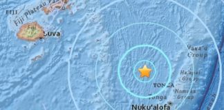 Earthquake hits near Tonga