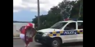 Video: Die hard supporter blocks police van as Mate Ma‘a Tonga team welcomed in kingdom