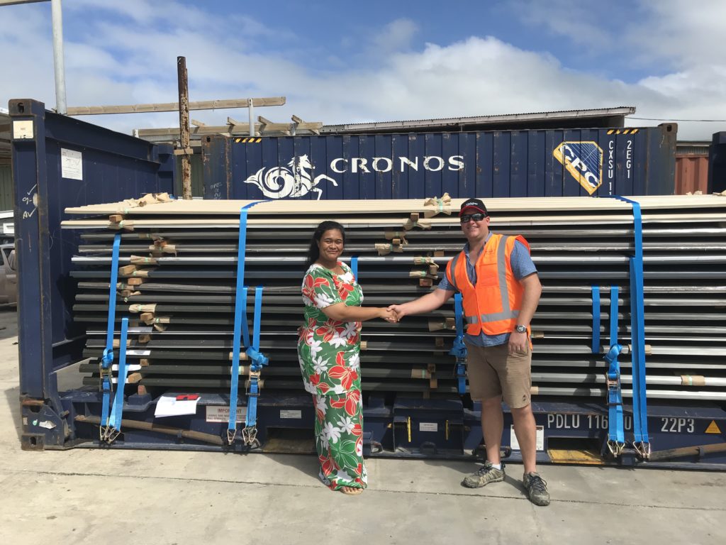 Donated building supplies arrive in Tonga from New Zealand Kaniva