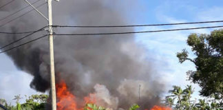 Church building on fire in Tongatapu