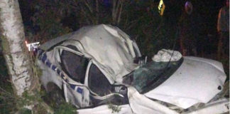 Car badly damaged after Tongatapu crash