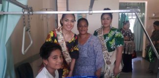 Young patient’s father thanks NZ Miss Heilala beauty contestants for visit