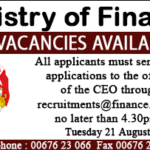 Ministry of Finance closes 21 Aug