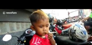 Smoking toddler, 2, has 40 cigarettes a day habit in Indonesia