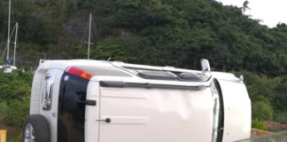 Car flips over in Neiafu, no injuries reported