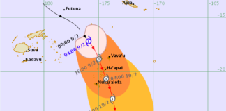 Cyclone expected to cross Ha‘apai tomorrow morning, warning in force for all of Tonga
