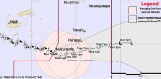 Tropical Cyclone Sarai to pass over Tonga today