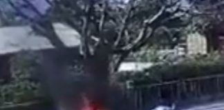 Video: motor bike bursts into flames after crash with van on Taufa’āhau road