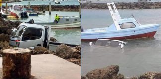 Truck submerged in Neiafu after boating mishap at Puatalefusi water