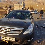 The car Mohsen Fakhrizadeh was travelling in when he was attacked