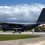 A C-130 Hercules has delivered Unimog parts and PPE gear to Tonga