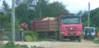 Second heavy truck carrying rocks for gov’t road construction works crashes into property fence
