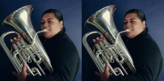 Linda Filimoehala and her euphonium