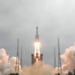 Liftoff of the Long March 5B rocket carrying the Tianhe core module for the Chinese Space Station Credit CCTV framegrab