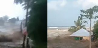 Videos: Tsunami wave hits ‘Eua royal palace’s gate as fleeing vehicles attempt to escape through king’s compound