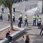 Police outside parliament
