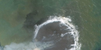 Undersea volcanic eruption creates new Tongan island