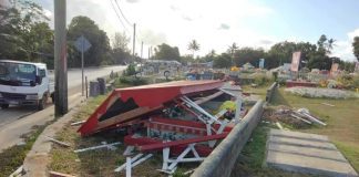Grave at a Telekava Cemetery vandalized