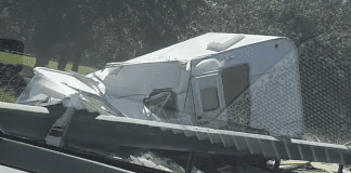 Three hospitalised after truck and trailer collides with car