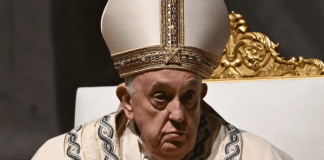 Pope soldiers through Easter Vigil after missing procession due to health
