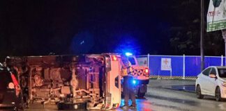 Flipped car sits on road as Tonga celebrates Crown Prince’s birthday