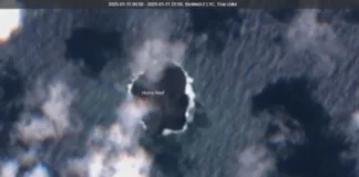 New lava lobe on Tonga’s Home Reef volcano