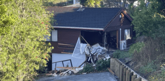 Vehicle hits two houses in West Auckland, driver flees