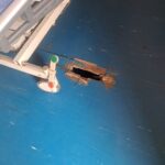 Hole in one of the rooms at Ngu hospital