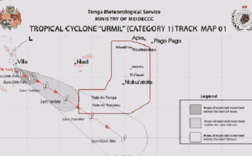 Tropical depression upgraded to Cyclone Urmil as system tracks west of Tonga