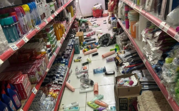 Photos show items toppled from pantry during Tonga quake