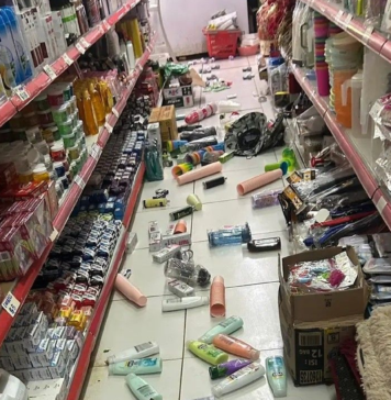 Photos show items toppled from pantry during Tonga quake