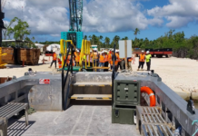 Heavy machinery moves in as Fangaʻuta Lagoon bridge construction gets underway
