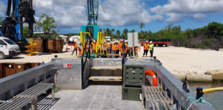 Heavy machinery moves in as Fangaʻuta Lagoon bridge construction gets underway