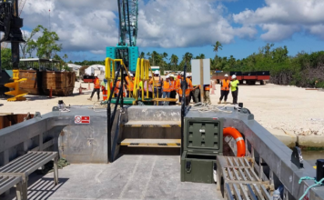 Heavy machinery moves in as Fangaʻuta Lagoon bridge construction gets underway
