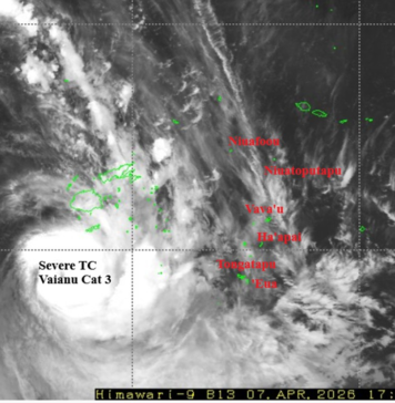 Category 3 Cyclone Vaianu triggers warnings across Tonga