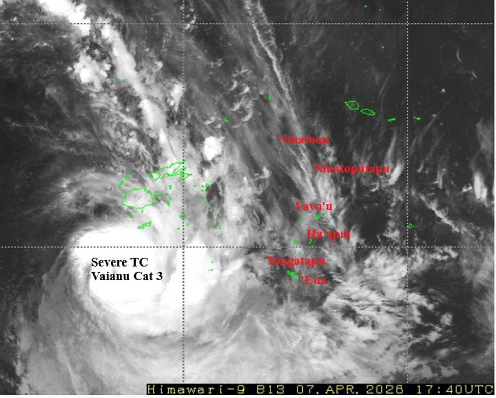 Category 3 Cyclone Vaianu triggers warnings across Tonga