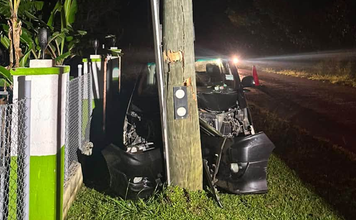 Vehicle crashes into power pole, forcing emergency outage across western Tongatapu