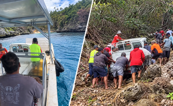 Bringing a van ashore in Fotuhaʻa is no ordinary delivery — it takes a village